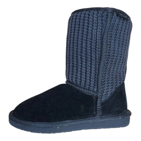 Minnetonka Chunky Sweater Knit Sheepskin Leather & Wool Women's Boots Black sz.6 - Picture 8 of 12